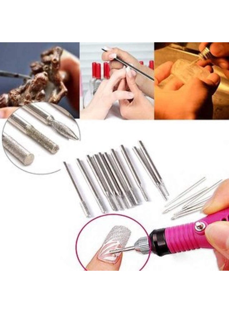 DIY Crafts Diy Crafts 12878 Diy536 Diamond Burr Bits Drill for Engraving Carving for Dremel Rotary Nail Tools, Multicolor, 30 Piece  - Image 2