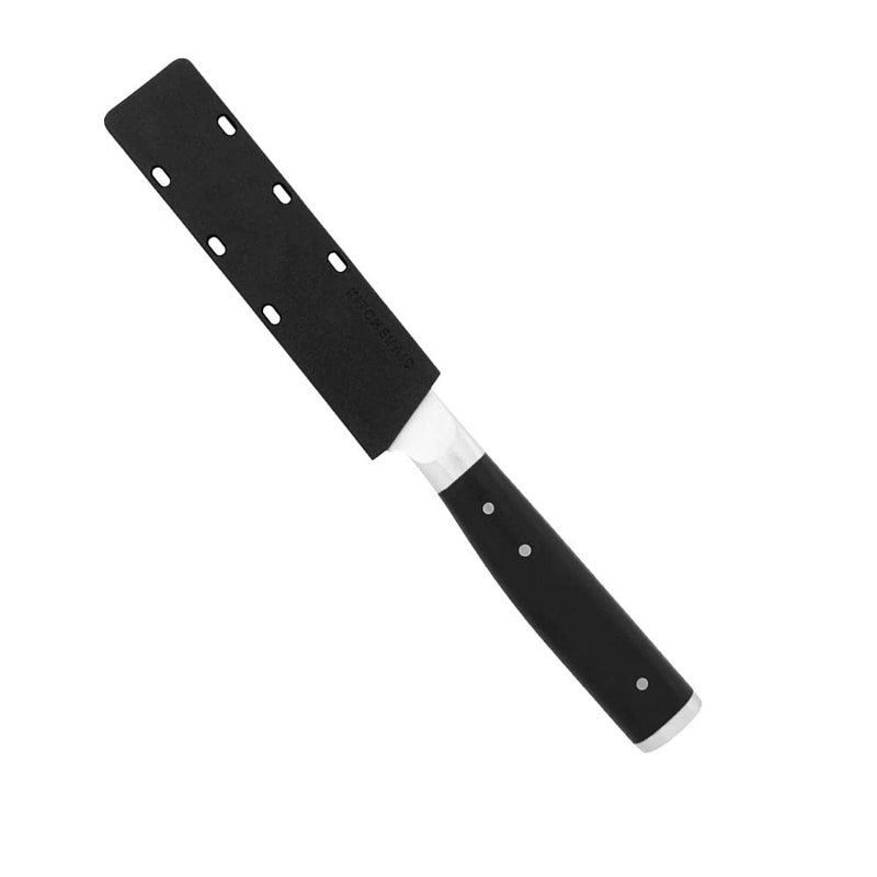 KitchenAid KitchenAid Gourmet Forged Triple Rivet Serrated Paring Knife with Custom-Fit Blade Cover, 3.5-inch, Sharp Kitchen Knife, High-Carbon Japanese Stainless Steel Blade, Black  - Image 5