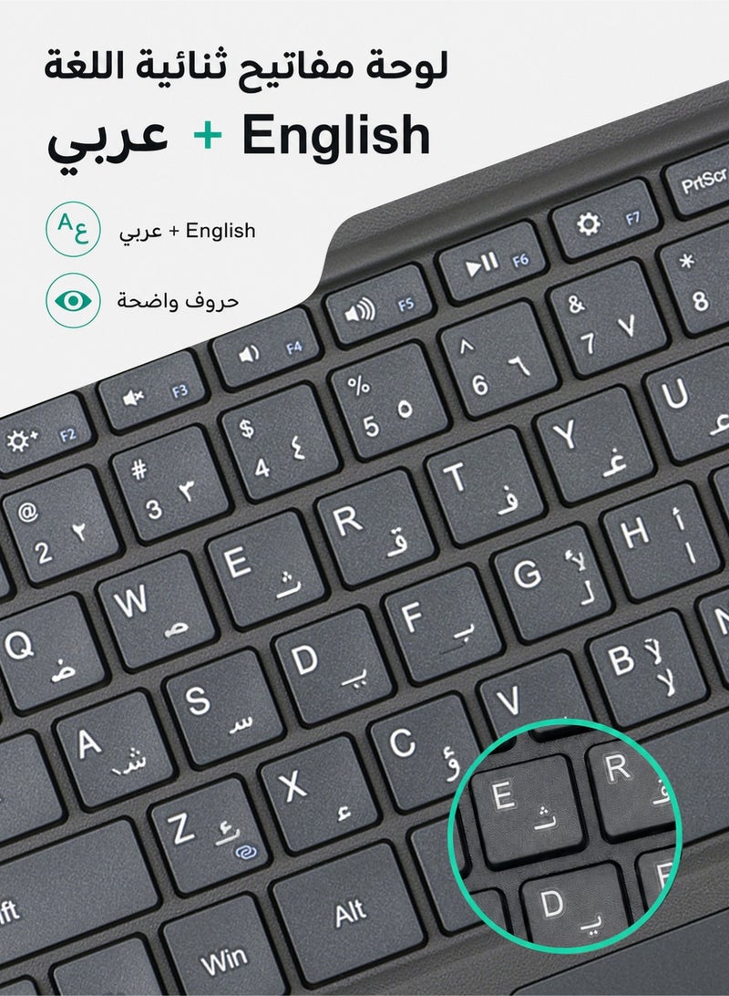 TUNKE Arabic/English Bluetooth Keyboard for Surface Pro 13/11/10/9/8/X, Wireless Detachable Keyboard with Touchpad, Pen Holder & Magnetic Attachment, Type-C Rechargeable Keyboard for Saudi Arabia - Image 5