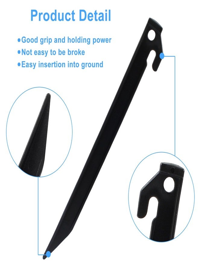 Moicstiy 24 Pcs Plastic Tent Pegs, 8.8 Inch Beach Tent Stakes for Camping, Beach and Garden Decoration, Essential Outdoor Fixation Accessory (Black) - Image 3