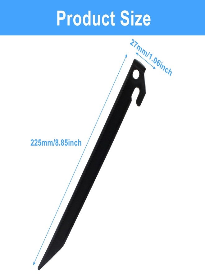 Moicstiy 24 Pcs Plastic Tent Pegs, 8.8 Inch Beach Tent Stakes for Camping, Beach and Garden Decoration, Essential Outdoor Fixation Accessory (Black) - Image 2