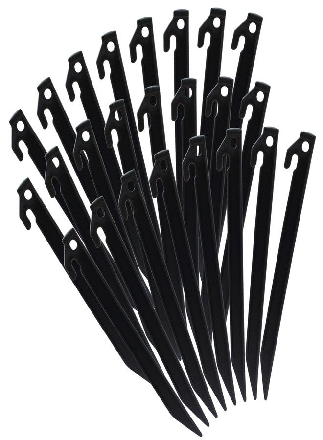 Moicstiy 24 Pcs Plastic Tent Pegs, 8.8 Inch Beach Tent Stakes for Camping, Beach and Garden Decoration, Essential Outdoor Fixation Accessory (Black) - Image 5