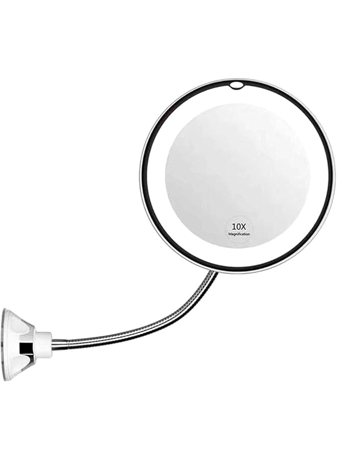 erorex Makeup Mirror With Suction Cup 360 Degree Swivel Flexible Gooseneck 10X Magnifying Mirror With Led Light Vanity Mirror Perfect For Makeup Contact Lenses Cosmetics Or Shaving For Bedroom 1 Pack - Image 1