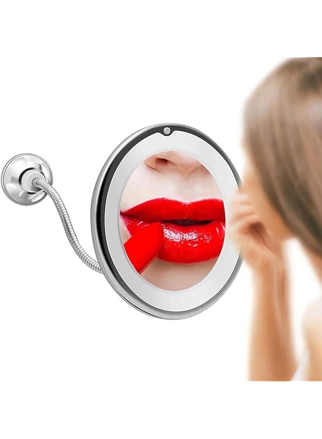 erorex Makeup Mirror With Suction Cup 360 Degree Swivel Flexible Gooseneck 10X Magnifying Mirror With Led Light Vanity Mirror Perfect For Makeup Contact Lenses Cosmetics Or Shaving For Bedroom 1 Pack - Image 3