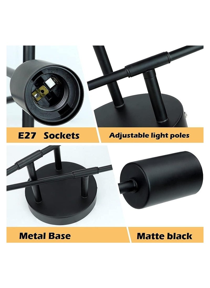 RATSAW 6 Light Sputnik Ceiling Light Adjustable Black Metal Ceiling Light Modern Industrial Chandelier Semi Flush Mount Ceiling Light for Living Room Bedroom Bulbs not Included  - Image 5