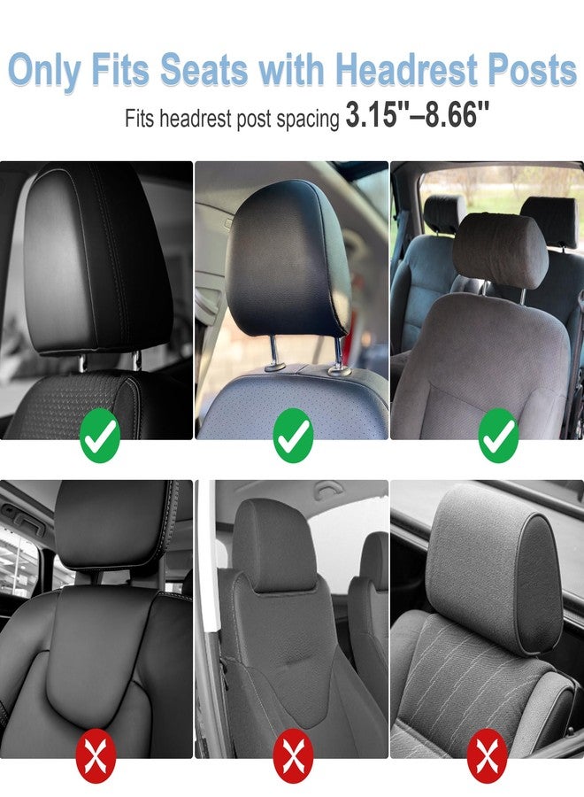 C COMCROSFLY Car Headrest Pillow, Adjustable Head Rest Pillow for Car Seat, Head Neck Support for Kids Adults Travel Sleeping, Fit for Headrest with Poles (Black) - Image 3