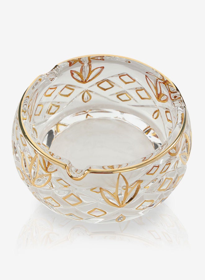 نيبمينينت طفاية زجاجية شفاف/ ذهبي 13x13x5.6سم - Image 2