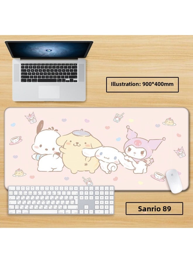 Unlocked Sanrio Mouse Pad Extra Large Girl Cute Cartoon Notebook Office Computer Keyboard Learning-Color:60x30cm Thickness 3mm-Pattern:Bright Yellow Sanrio 89  - Image 1