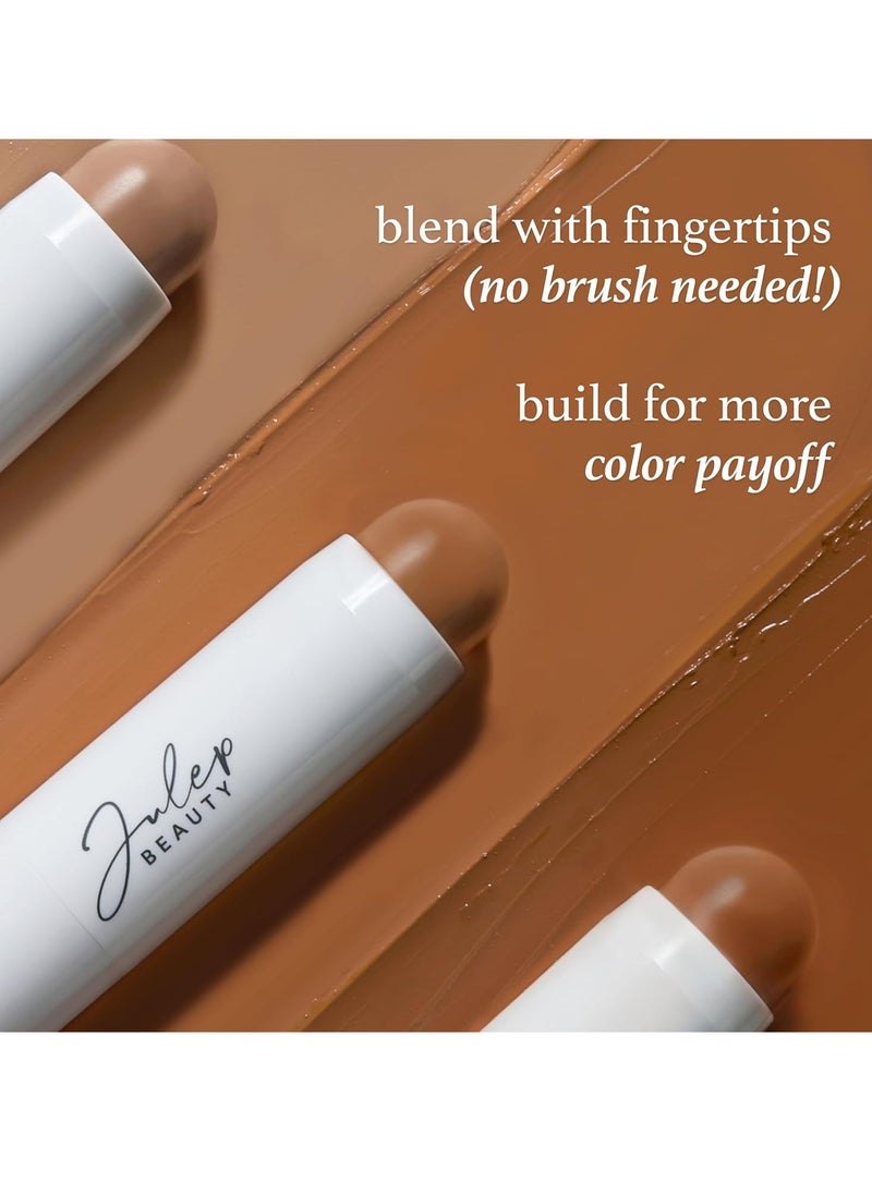 Julep - Julep Skip the Brush Cream to Powder Bronzer & Contour Stick - Cool Taupe Fair to Light skin tones - Long Lasting Blendable and Buildable Color -Multi-Use 2-in-1 Blush and Lip Makeup Stick - Image 1