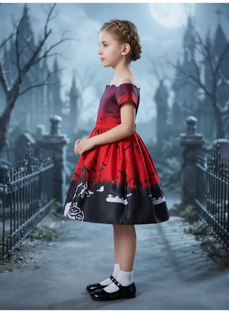 D'daniela Halloween Print Off-Shoulder Dress - Red