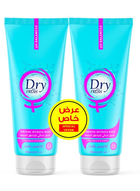 دراى فريش جيل غسول نسائي للمناطق الحميمية-الكاموميل والازهار-200ميليلتر,2عبوة,عرض خاص