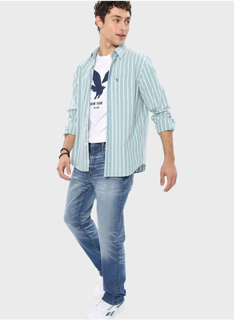 American Eagle Striped Classic Fit Shirt
