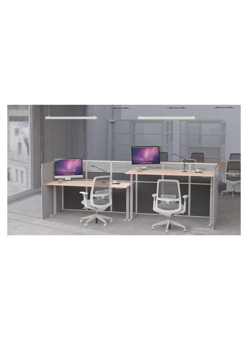 Flexispot - Flexispot Standing Desk Dual Motor 3 Stages Electric Stand Up Desk 180cmx75cm Height Adjustable Desk Home Office Desk White Frame + Oak Desktop - Image 1