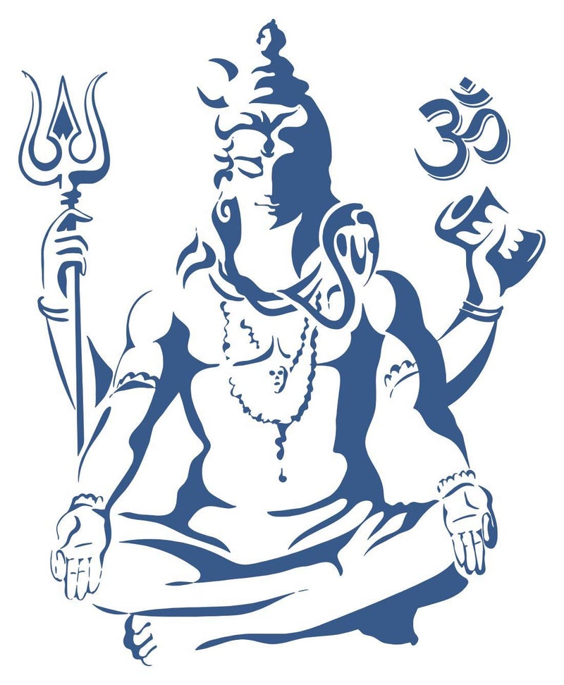 Rangoli Large Shiv Self Adhesive Wall Sticker Size 50x50 cm Pack of 1 Vinyl Sticker - Image 1