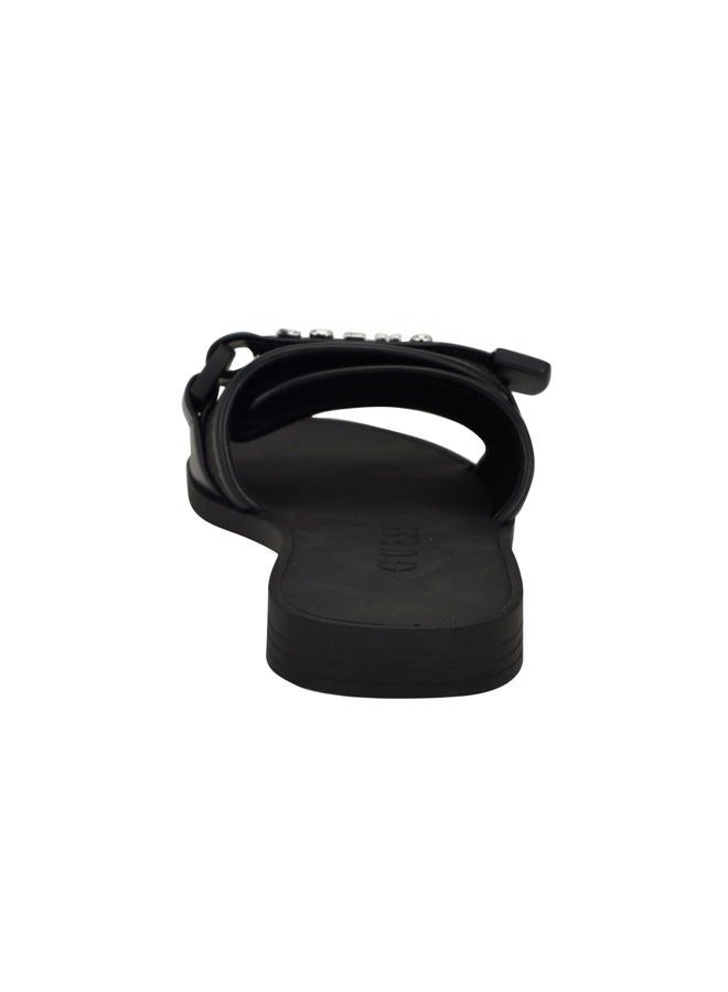 GUESS Women's Elyze Flat Sandal, Black 003, 35 EU - Image 3