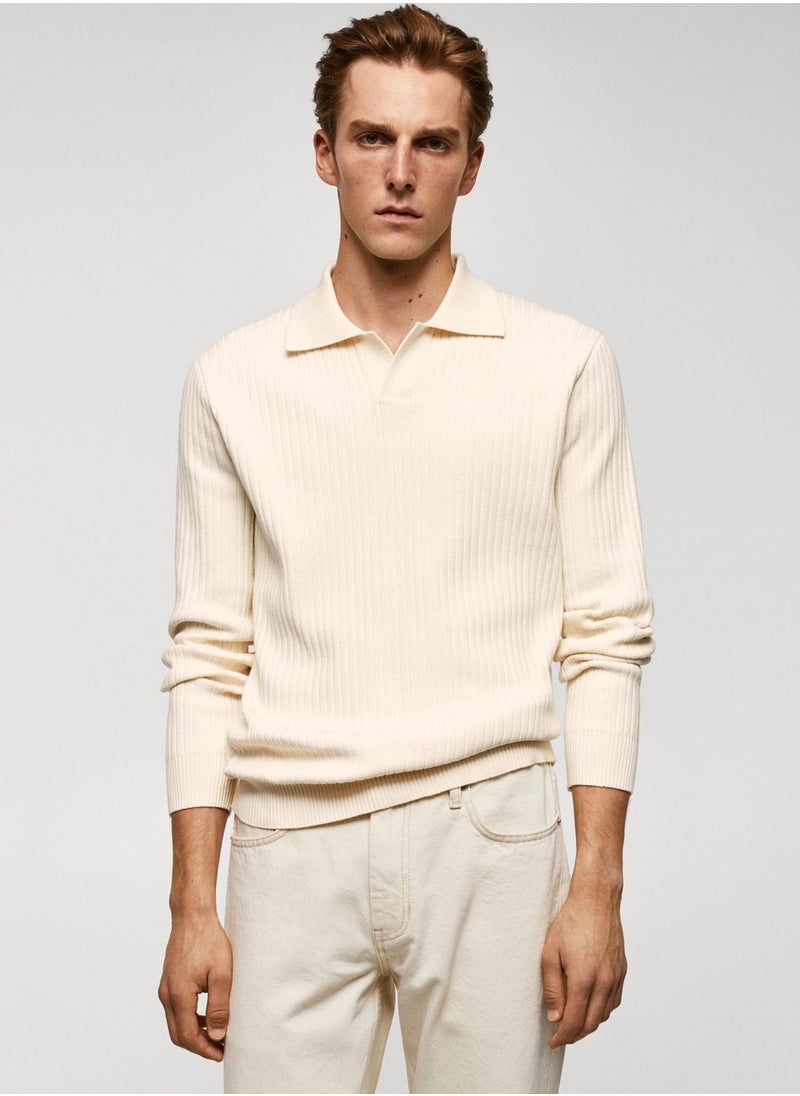 Mango Man - Essential Knitted Polo - Image 1