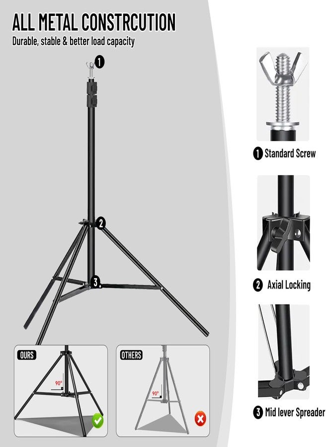 BEIYANG 8.5X10 FT Photo Background Stand with 10X12 FT Black Backdrop Screen, Adjustable Background Holder Support System Kit for Photography Video, Parties Decoration with Carry Bag & Clamps - Image 3