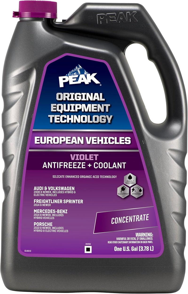 PEAK OET Extended Life Violet Concentrate Antifreeze/Coolant for European Vehicles, 1 Gal. - Image 1