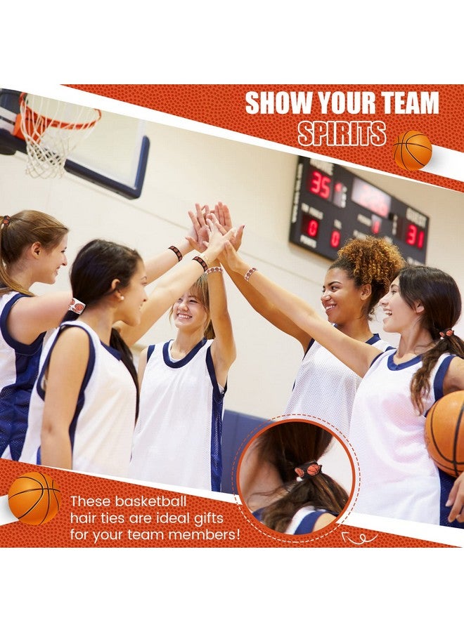 Hanaive 20 Pcs Basketball Hair Ties Basketball Hair Bands Ponytail Holders Basketball Elastic Hair Ties No Crease Ribbon Basketball Hair Accessories For Girls Women Basketball Party Team Members - Image 3