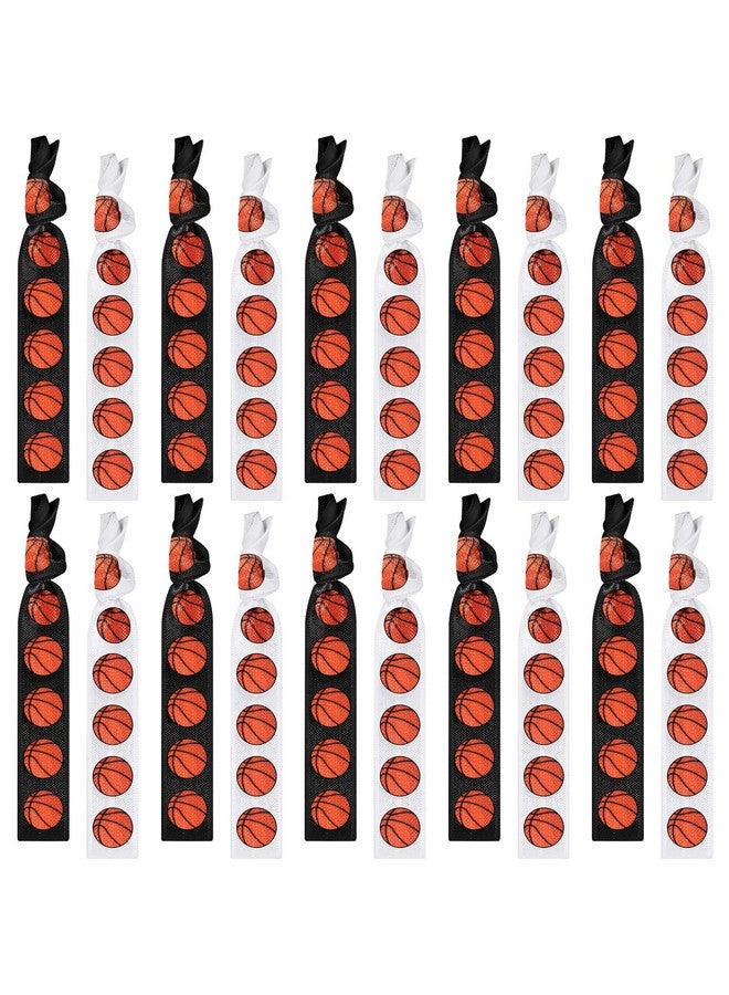 Hanaive 20 Pcs Basketball Hair Ties Basketball Hair Bands Ponytail Holders Basketball Elastic Hair Ties No Crease Ribbon Basketball Hair Accessories For Girls Women Basketball Party Team Members - Image 1