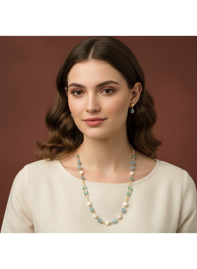 Pretty Precious Cubic Zirconia Mala Necklace for Women | Elegant CZ Beaded Long Necklace | Sparkling Fashion Jewellery for Parties & Special Occasions - Image 3