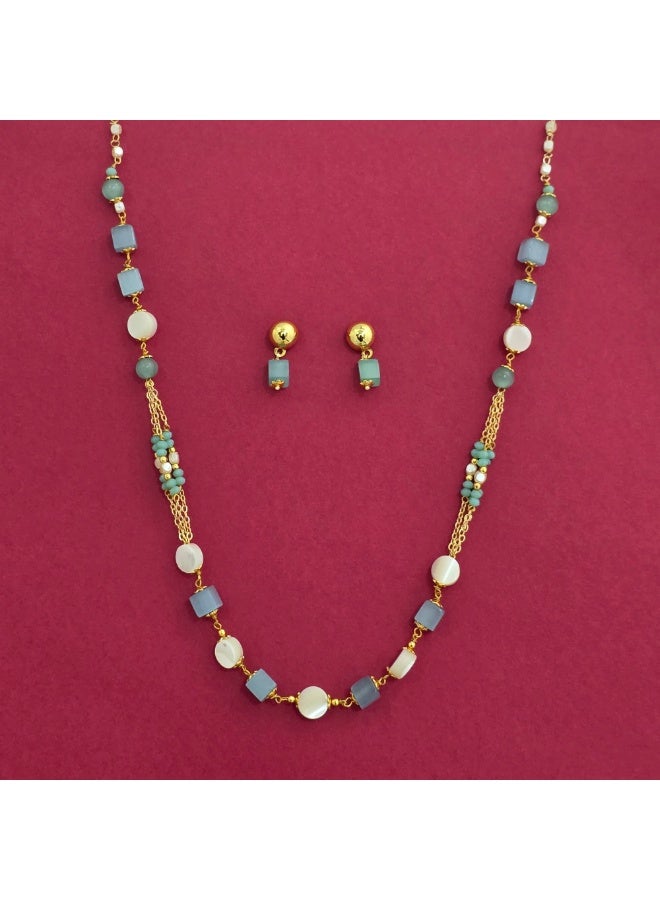 Pretty Precious Cubic Zirconia Mala Necklace for Women | Elegant CZ Beaded Long Necklace | Sparkling Fashion Jewellery for Parties & Special Occasions - Image 1