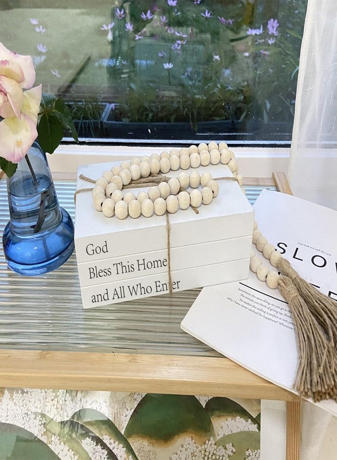 OMISHE Decorative Books for Home Decor, White Faux Books for Decoration, Rustic Farmhouse Stacked Display Books (God Bless This Home and All Who Enter) - Image 2