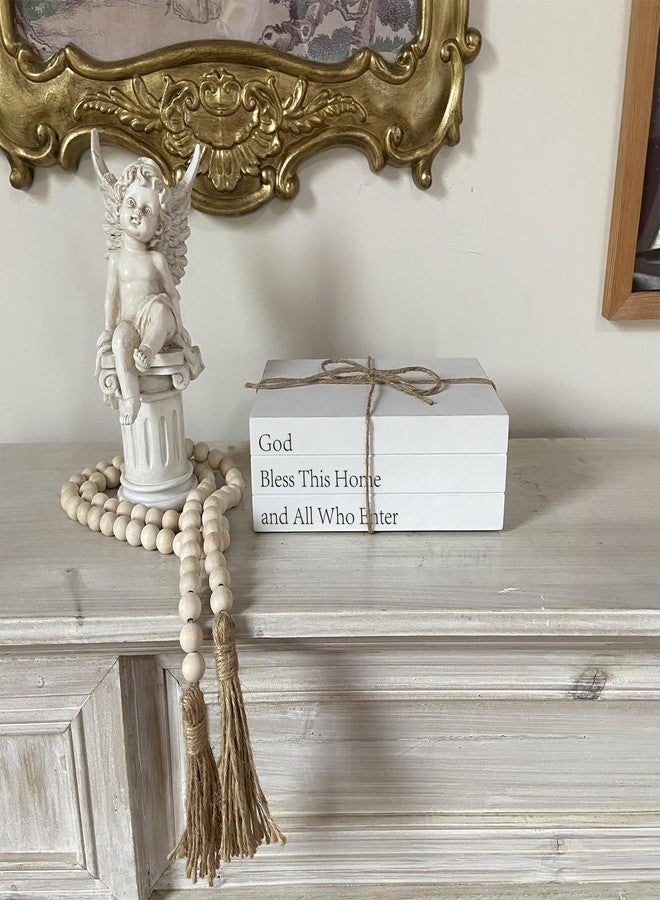 OMISHE Decorative Books for Home Decor, White Faux Books for Decoration, Rustic Farmhouse Stacked Display Books (God Bless This Home and All Who Enter) - Image 5