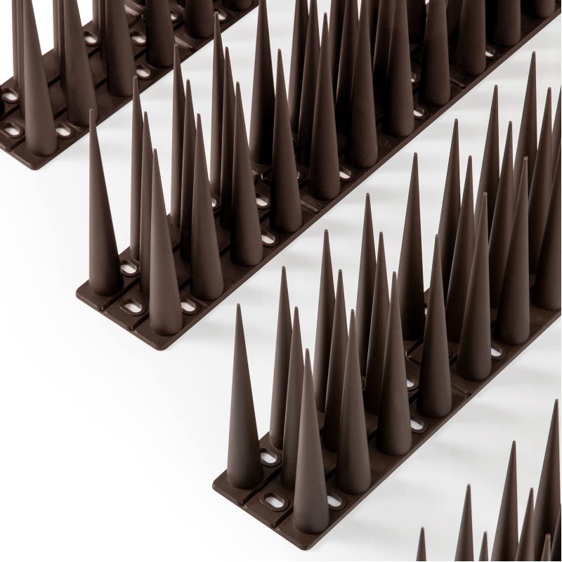 OFFO Bird Spikes Pigeon Outdoor Spikes for Cat Keep Birds Raccoon Woodpecker Away Covers 8 Feet(2.44m), Brown - Image 1