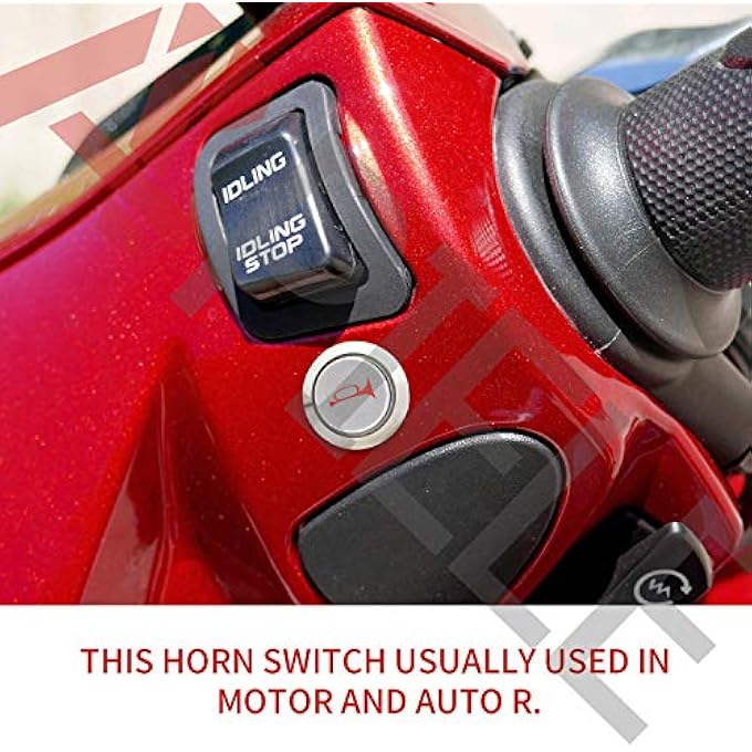 MAKINGTEC 19Mm 12V Momentary Speaker Horn Push Button Toggle Switch 34 Mounting Hole 1No 1Nc Spdt With PreWiring Socket For Car Auto Motor Aluminium Alloy Push Button Latching Switch BlueBlack Shell - Image 5