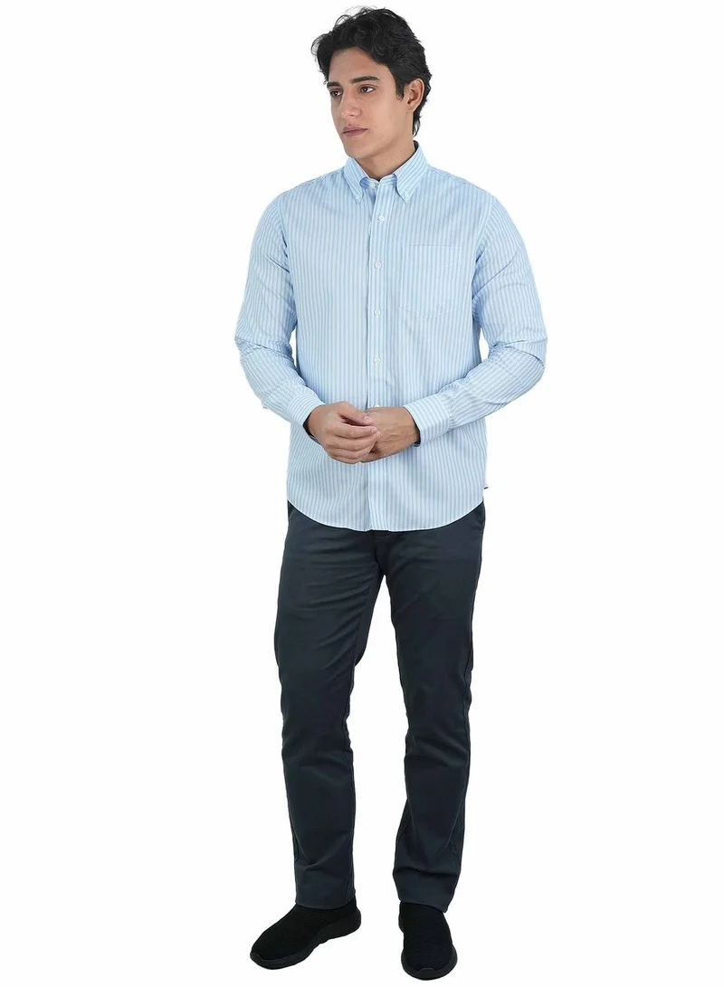 GIORDANO Men's Wrinkle-Free Long Sleeve Cotton Oxford Shirt