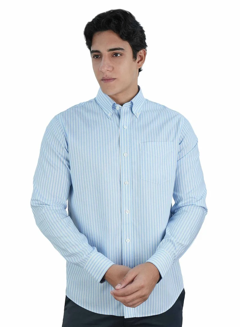 GIORDANO Men's Wrinkle-Free Long Sleeve Cotton Oxford Shirt