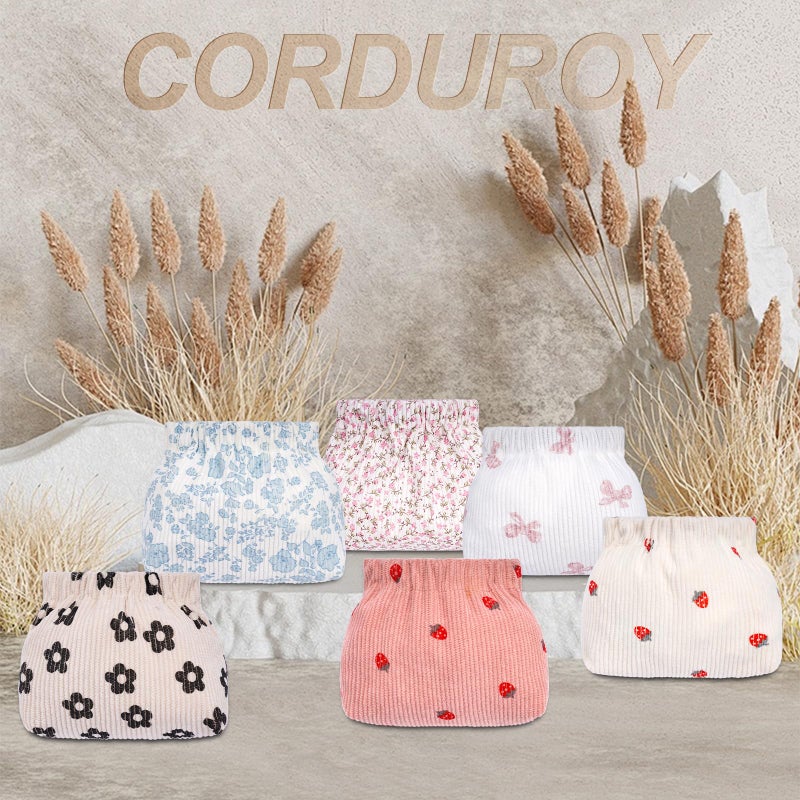 honitty Mini Makeup Pouch,Corduroy Elastic Wallet Storage for Women,Cute Small Lipstick Bag for Purse - Image 5
