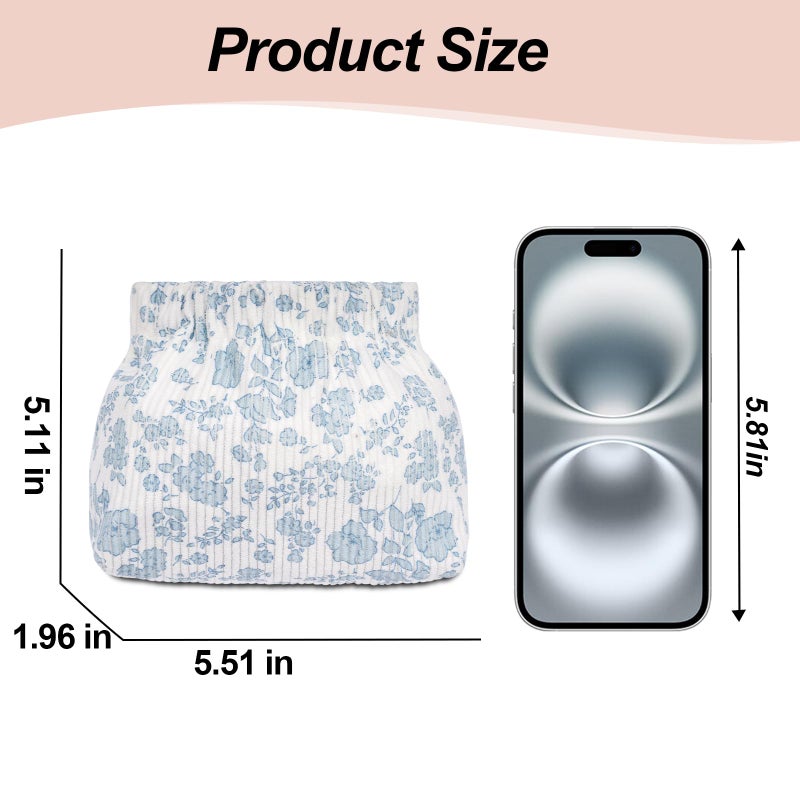 honitty Mini Makeup Pouch,Corduroy Elastic Wallet Storage for Women,Cute Small Lipstick Bag for Purse - Image 2