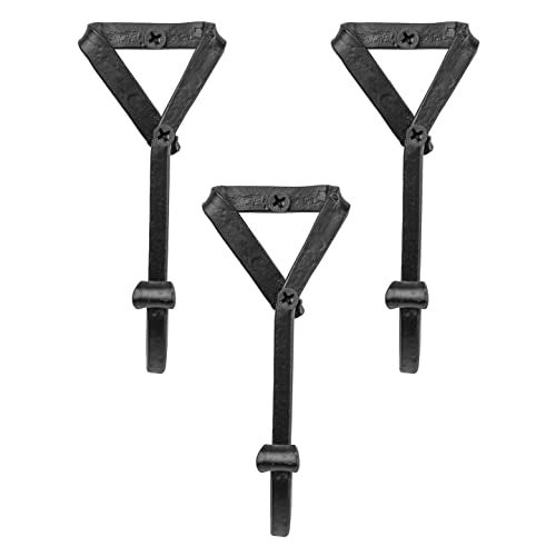 GoCraft Handmade Wrought Iron Coat Hook | Set of 3 Hooks for Coats, Towels, Scarves | Forged Metal Decorative Colonial Wall Decor - Image 1