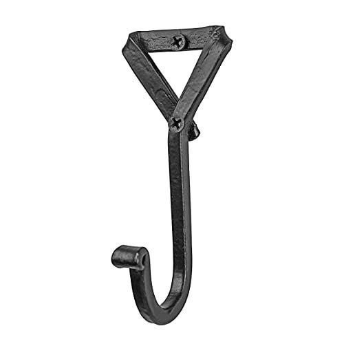 GoCraft Handmade Wrought Iron Coat Hook | Set of 3 Hooks for Coats, Towels, Scarves | Forged Metal Decorative Colonial Wall Decor - Image 3