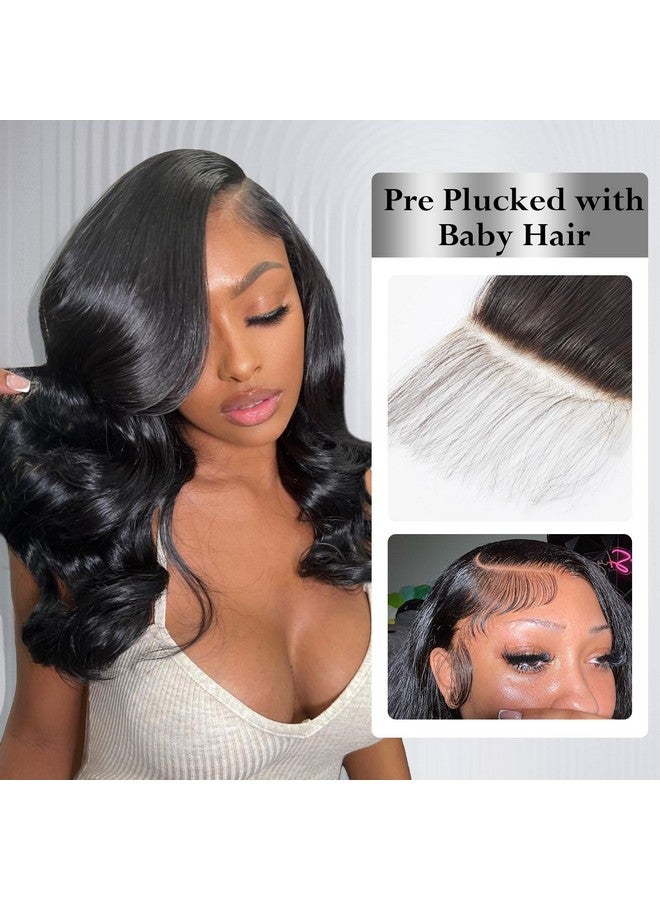 ASHINE 5x5 HD Lace Closure Body Wave Straight Human Hair Closure 5x5 Real HD Lace Closure Invisible Bleached Knots Pre Plucked with Baby Hair Natural Hairline 16 Inch - Image 5