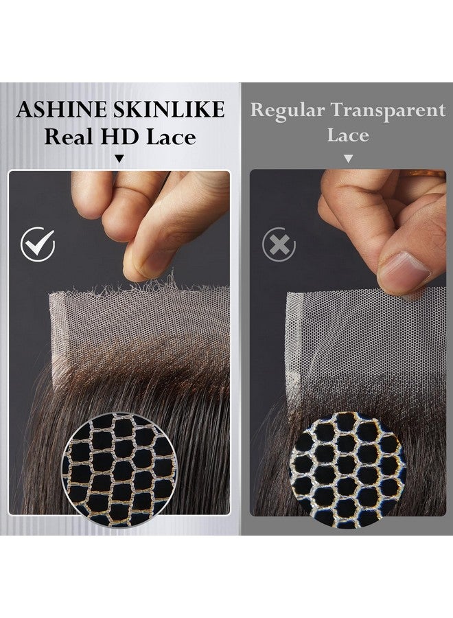 ASHINE 5x5 HD Lace Closure Body Wave Straight Human Hair Closure 5x5 Real HD Lace Closure Invisible Bleached Knots Pre Plucked with Baby Hair Natural Hairline 16 Inch - Image 2