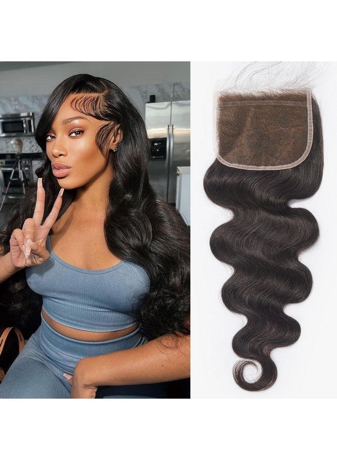 ASHINE 5x5 HD Lace Closure Body Wave Straight Human Hair Closure 5x5 Real HD Lace Closure Invisible Bleached Knots Pre Plucked with Baby Hair Natural Hairline 16 Inch - Image 1