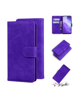 HuHa Case Cover For OPPO Reno5 4G/Reno5 5G/Reno5 K/Find X3 Lite Skin Feel Pure Color Flip Leather Phone Case Purple 