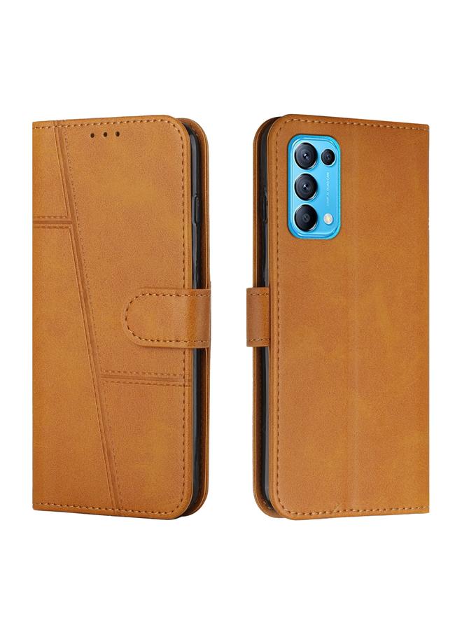 S-TOP Case For OPPO Reno5 5G&4G / Find X3 Lite Stitching Calf Texture Buckle Leather Phone Case - Image 1