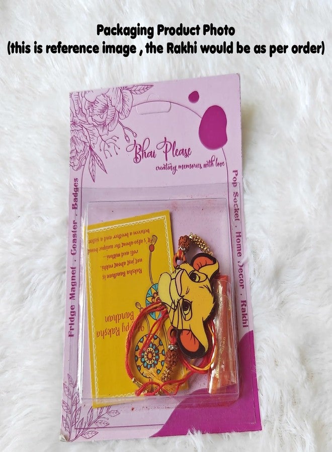 Bhai Please Being Big Brother is better than being Superhero Rakhi for Brother / Bhai / Bhaiya| Set of 1 pc with Roli /Kumkum |Kids, Boy , Men| Designer , Stylish, Fancy, Wooden Rakhi Set| with Raksha Bandhan Greetings - Image 5