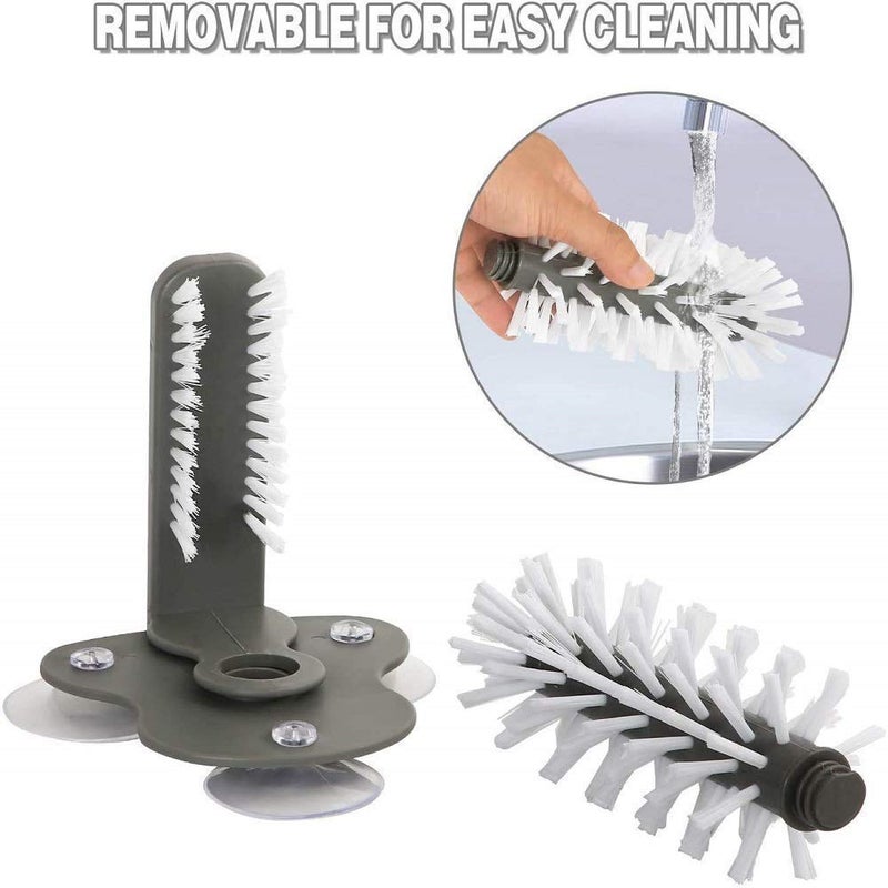 Cyrox Cyrox Bottle Cleaning Brush Glass Cup Washer Brush Cleaner Standing Glass Washer Double Sided Bristle Brush Scrub with Suction Base Self Stand Scrubber Kitchen Sink Bottle Cleaner Tools 1PCS  - Image 5