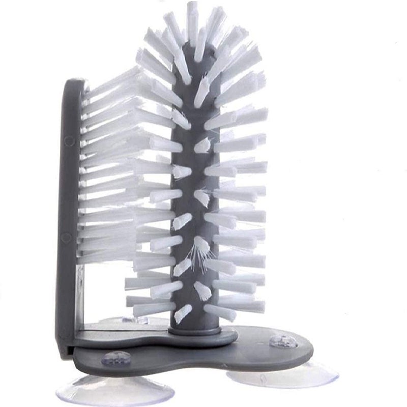 Cyrox Cyrox Bottle Cleaning Brush Glass Cup Washer Brush Cleaner Standing Glass Washer Double Sided Bristle Brush Scrub with Suction Base Self Stand Scrubber Kitchen Sink Bottle Cleaner Tools 1PCS  - Image 1