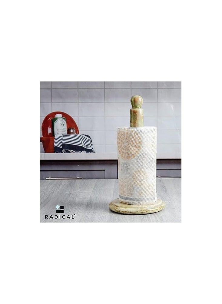 RADICALn RADICALn Paper Towel Holder Green Handmade Marble Kitchen Towels Rack Roll Stand Wrapping  - Image 2