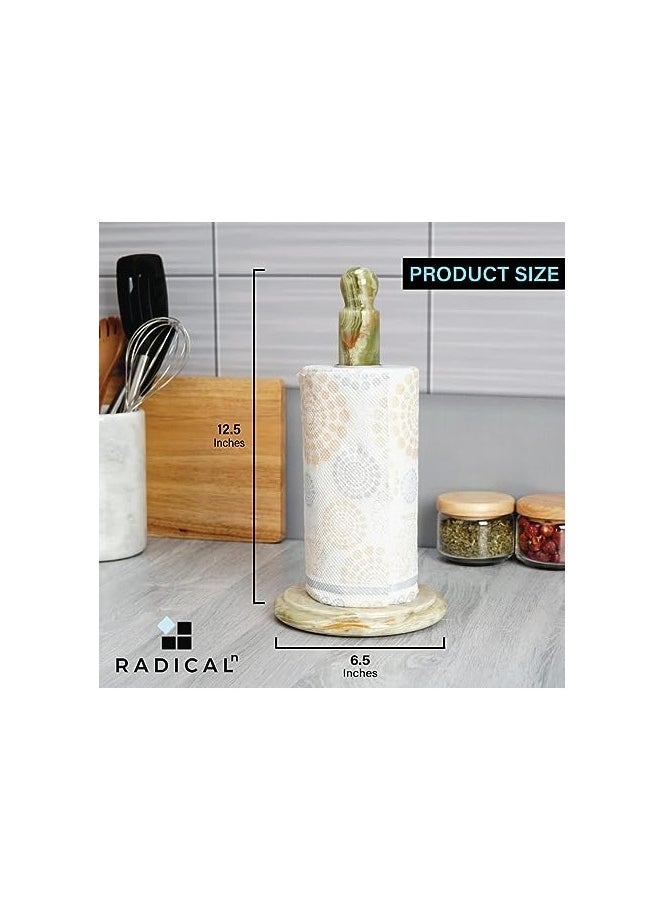 RADICALn RADICALn Paper Towel Holder Green Handmade Marble Kitchen Towels Rack Roll Stand Wrapping  - Image 5