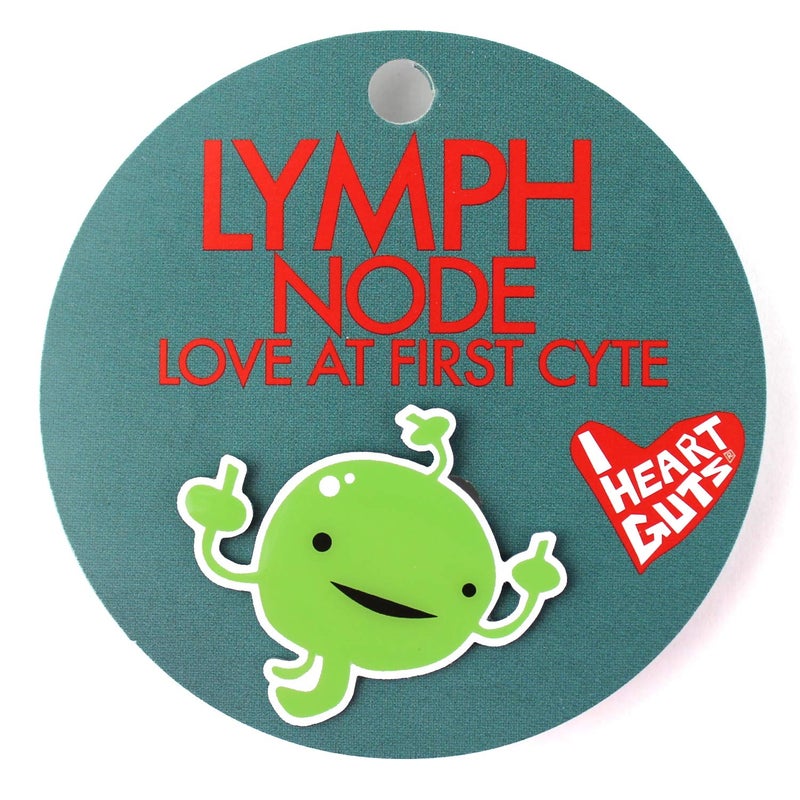 I Heart Guts Lymph Node Lapel Pin â€“ Love at First Cyte! Immune System Awareness, Cancer Recovery Gift, Lymphatic Health Support, Cute Patient Present - Image 2