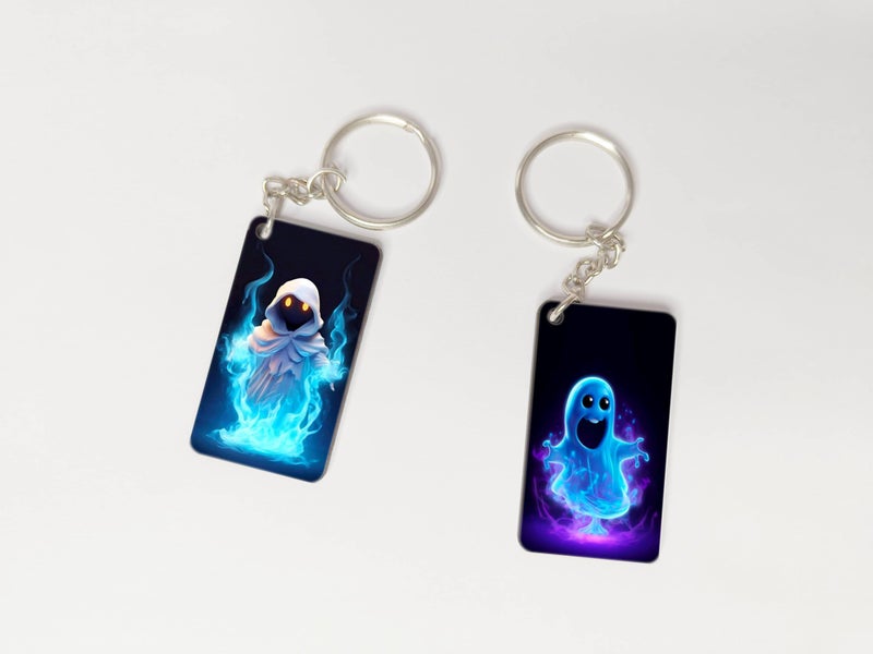 OUTFITQUE OUTFITQUE Premium (Pack of 2) Anime-327 Printed Long Keychain For Bike, Scooty, Car, MDF Keyholder - Image 1