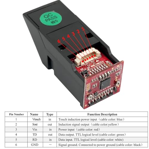 DIYmall Optical Fingerprint Reader Sensor AS608 Green Light Fingerprint Recognition Module for Arduino 51 AVR STM32 ESP8266 - Image 2