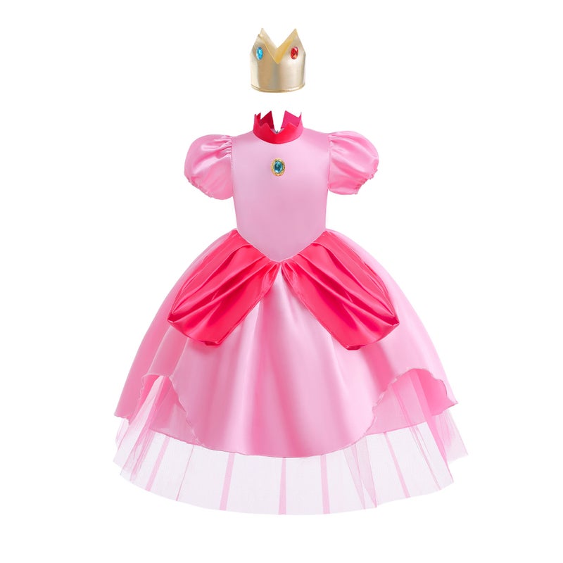Children'S Peach Princess Super Mario Mario Game Suit Christmas Pink Princess Peach Dress - Image 4